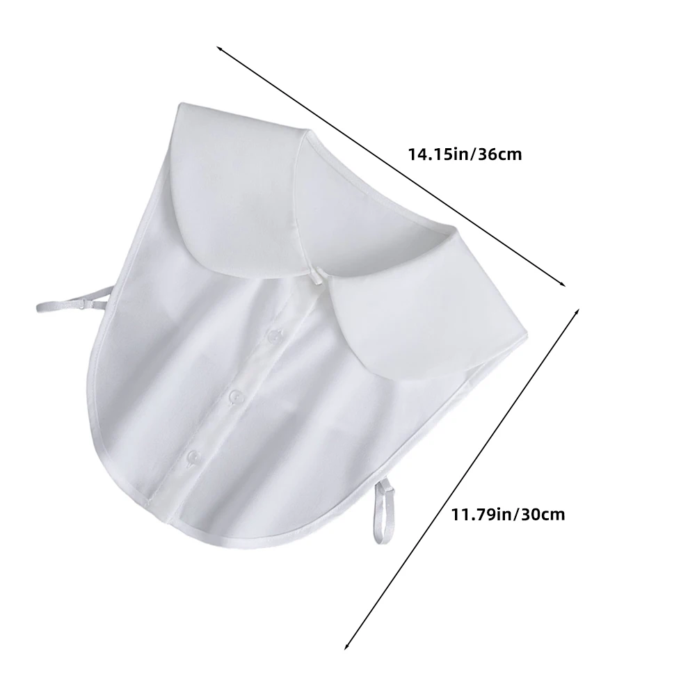 قميص شيفون صناعي خفيف الوزن بياقة قابلة للفصل باللون الأبيض، قطعة طبقات برقبة دائرية لمكتب النساء #4