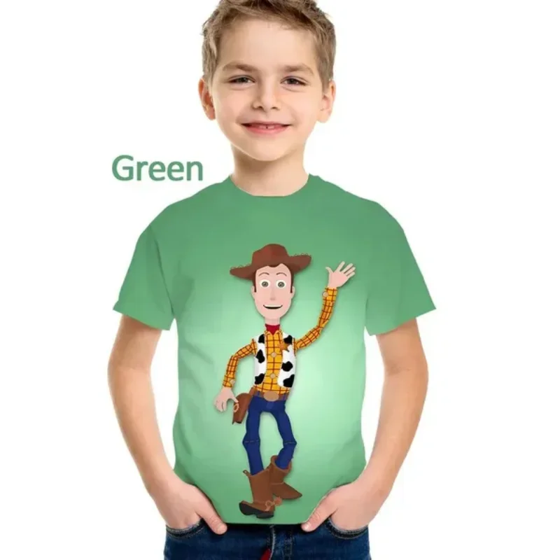 2024 Disney Cartoon Movie Toy Story 3D Print T-shirt Children Clothing Anime Figure Woody Girl Boy Shirt Street Women Men Tops