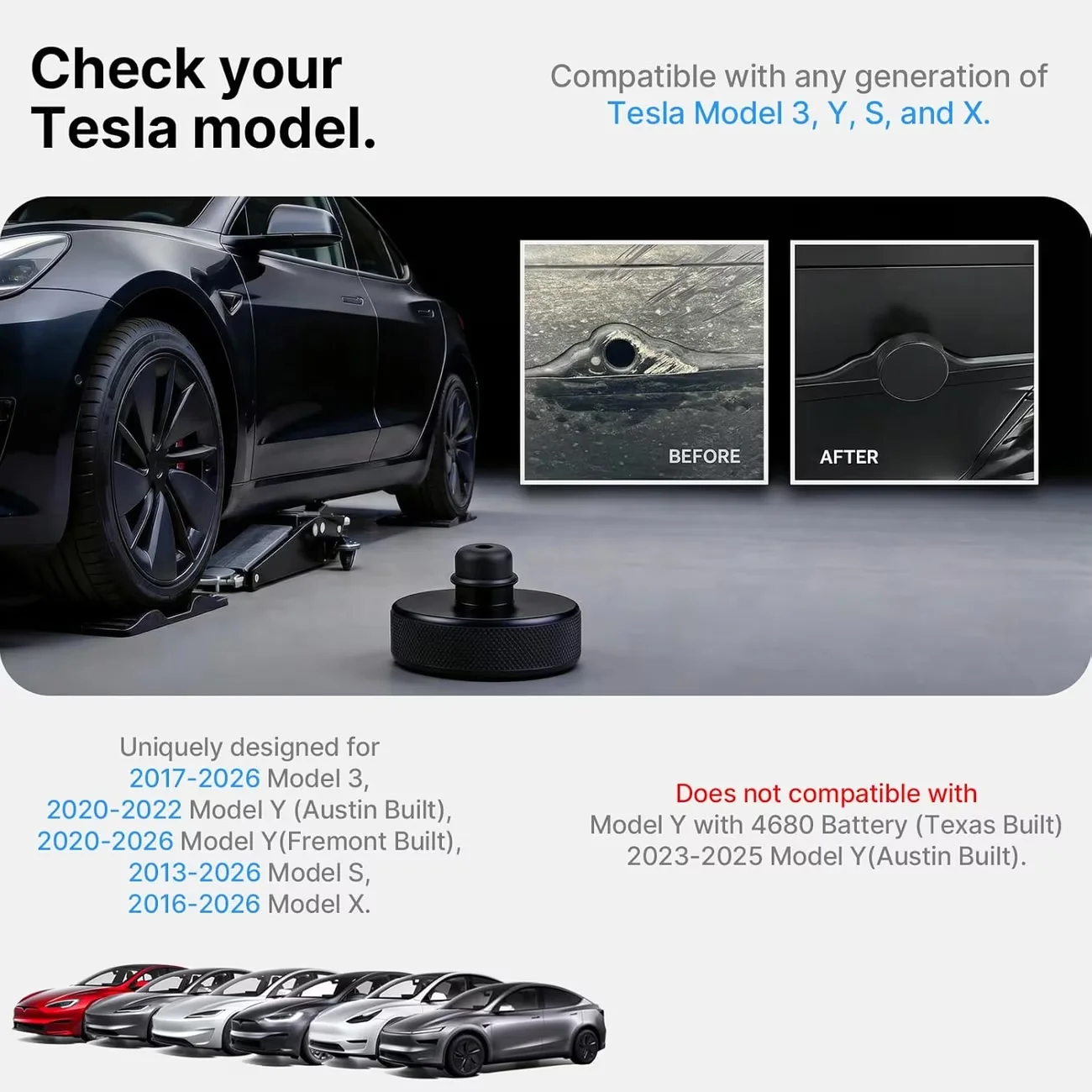 Jack Rubber Pad Support Block Chassis Protection Tray Rubber Block for Tesla Model 3 Y S X RV Caravan Campervan Accessories
