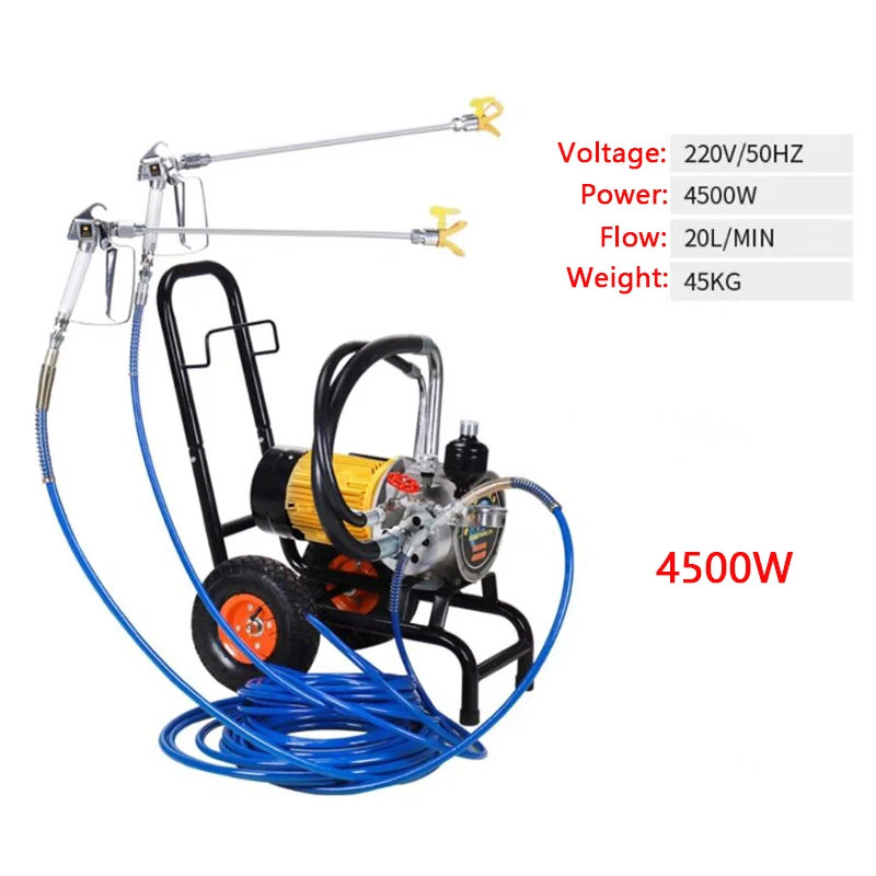 

5000W High power Electric High Pressure Airless Spraying Machine Emulsion paint Epoxy paint Engineering Coating Painting Sprayer