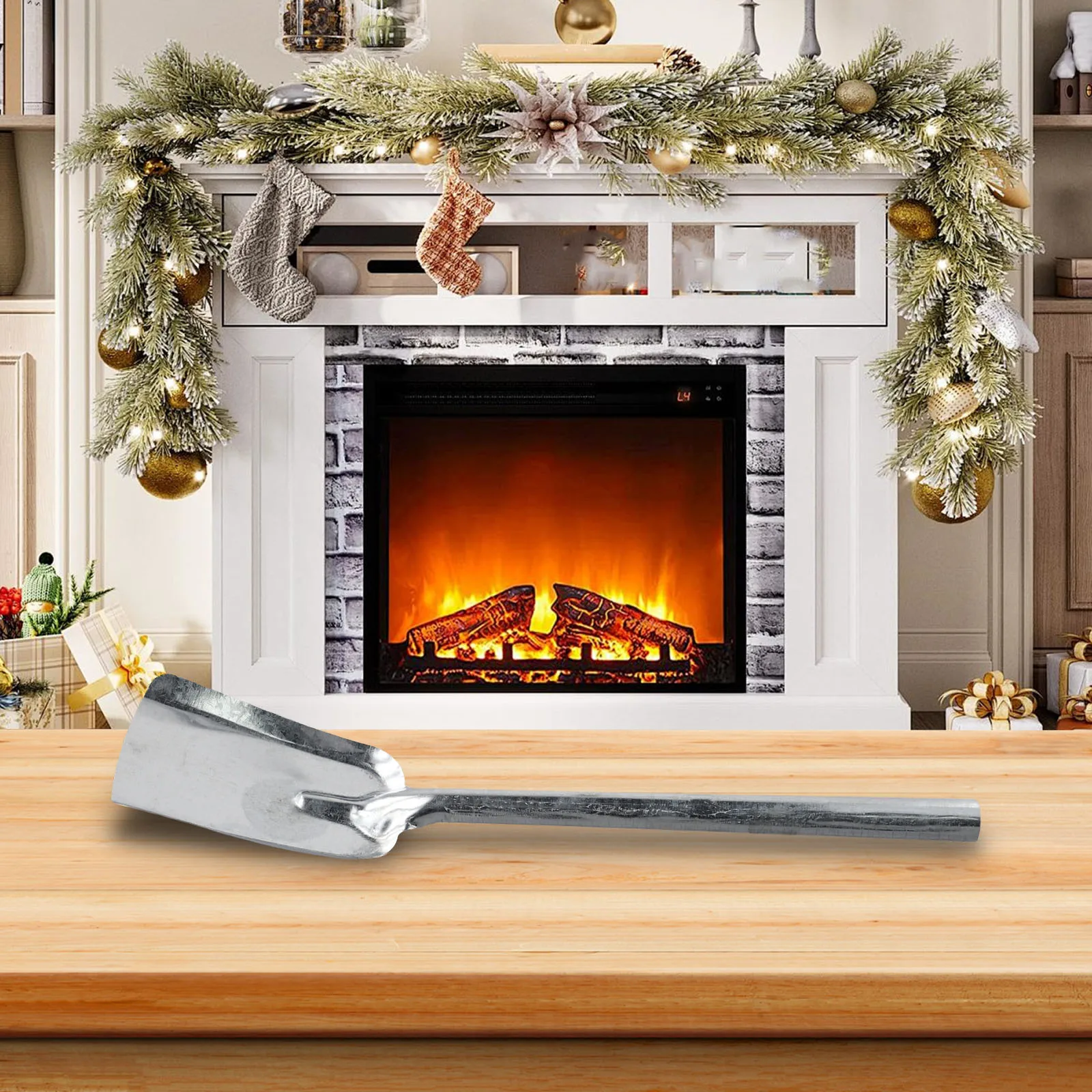 Iron Charcoal Shovel Tool for Quick Cleanup of Ashes in Fireplaces and BBQs User Design with Waterproof for exterior