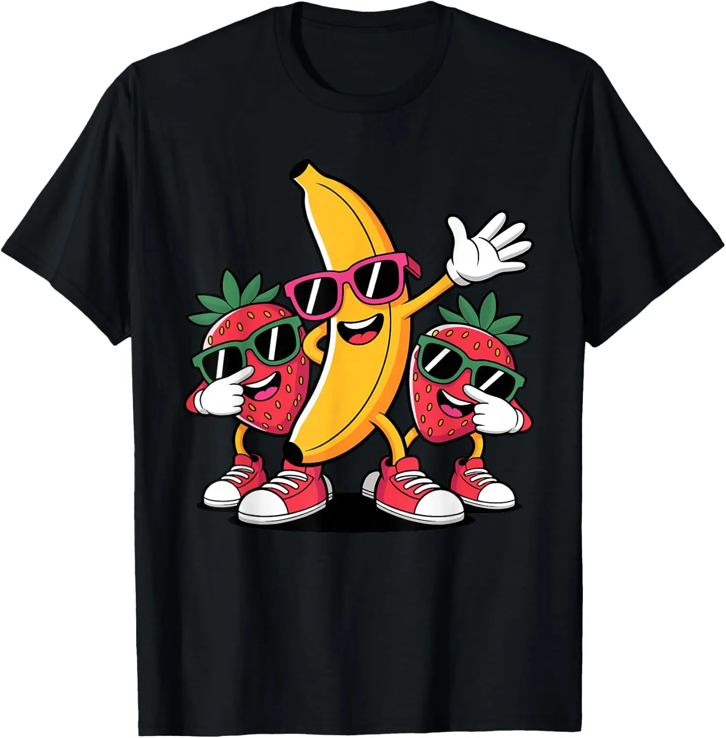 Design For Men Women Kids Humor Fruit T-Shirt 100% Cotton Trendy Y2K Short-Sleeve Tee-Soft, Quick-Drying, Moisture-Wicking;