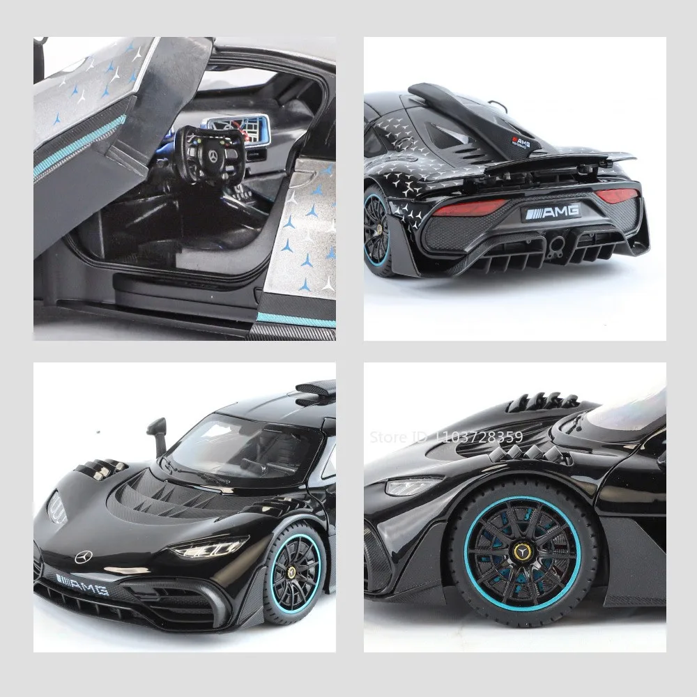 AMG ONE GT – modèle de voiture de sport Miniature 1:18, jouets en alliage moulé sous pression, supercars, son et lumière, portes ouvertes, Absorption des chocs, cadeaux pour enfants