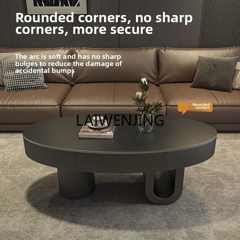 

SGF oval rock slab coffee table living room light luxury modern simplicity high sense special shape