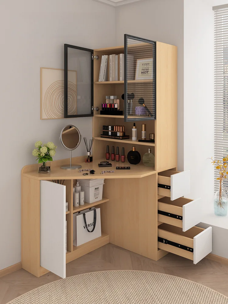 Triangle corner dresser desk bookcase integrated wall bedroom computer dresser