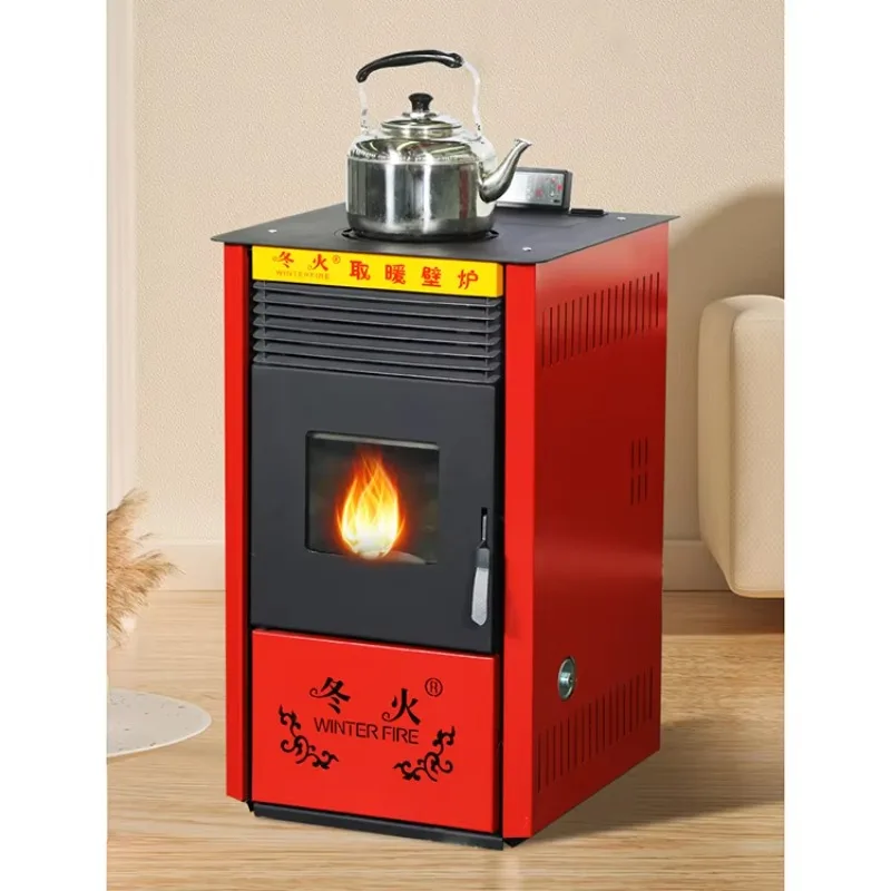【Best-selling】Energy Saving and Environmental Pellet Heating Furnace Household Automatic Protection Smokeless Real Fire Fireplac