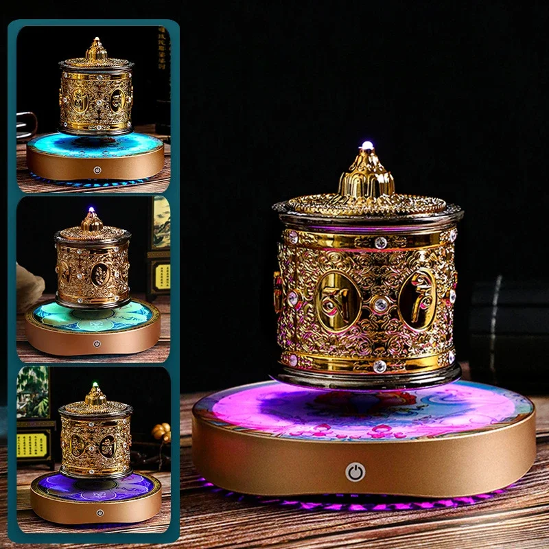 Magnetic levitation Sutra wheel Tibetan-style home Buddhist hall sutra Xuanguan Zen auspicious display creative gifts