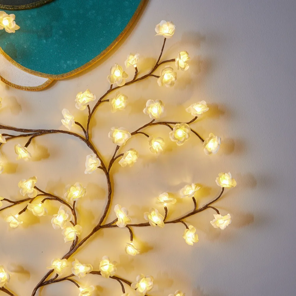 48/72/96/144LED Blossom Plum Lamp USB Charging Blossom Plum Night Light Remote Control for Christmas Party Wall Decoration