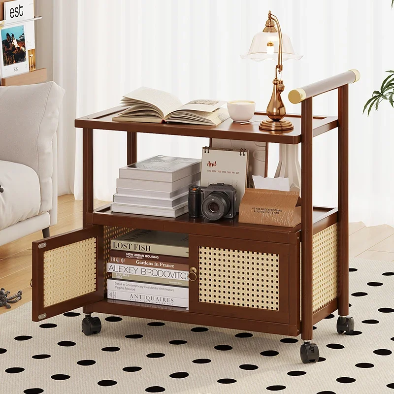 Medieval style trolley mobile sofa side few living room 2025 new sofa side cabinet light luxury high-end corner few