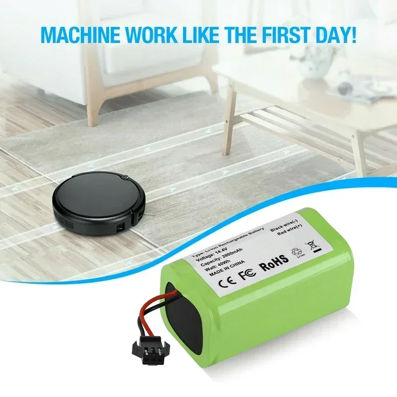 Original 18650 14.4V 2800mAh แบตเตอรี่ทดแทนสําหรับ Conga Excellence 990 1090 Ecovacs Deebot N79S N79 DN622 Eufy Robovac 11 11S
