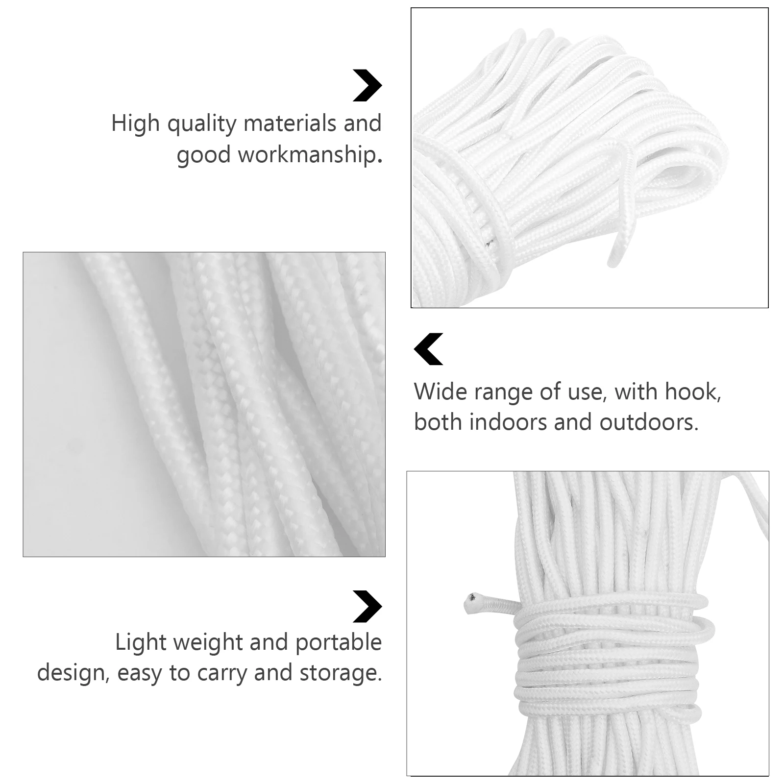 

Clothes Braided Rope 2 Rolls 30M 6mm Nylon Utility Cord for Clothesline Camping Portable Versatile Truck Hiking