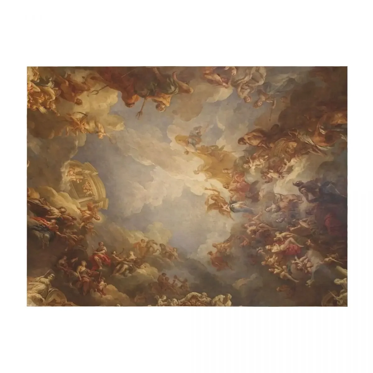

Brown Ceiling at Versailles Renaissance Panting Throw Blanket Extra Large Throw Hairys Designers Sleeping Bag Blankets