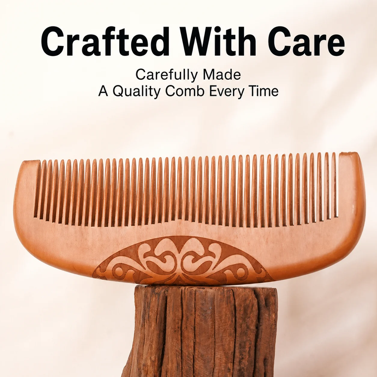 Anti-Static Comb Smooth Wooden Wide Tooth Comb Natural Peach Wood Hair Comb Portable For Hair Care Men Gifting