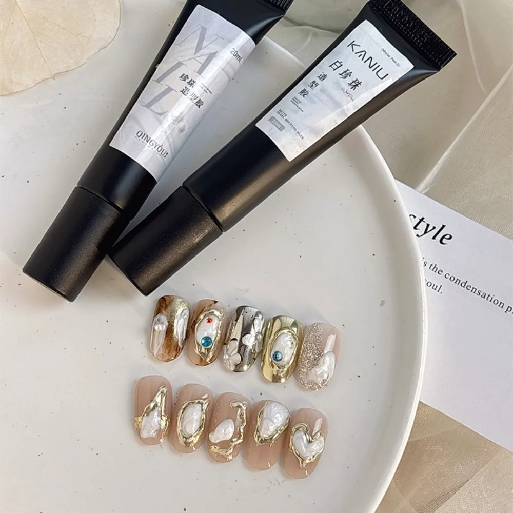 15ML 3D No Wipe ประติมากรรมเจลเล็บ 3D Chrome Nail Art Designs Rhinestone กาวการสร้างแบบจําลอง Soak Off เล็บเจล