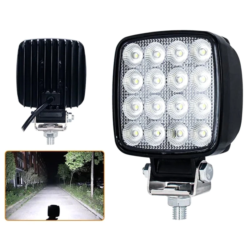 LED Flood Light Excavator Squar Forklift Tractor Heavy Duty Offroad 12V 24V 6240LM Agricultural Vehicles 1 Retail