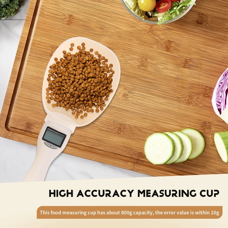 Pet Food Measuring Scoop Dog Food Measuring Cup,Digital Scale Spoon Detachable Cup Feeding Bowls For Measuring Pets Food