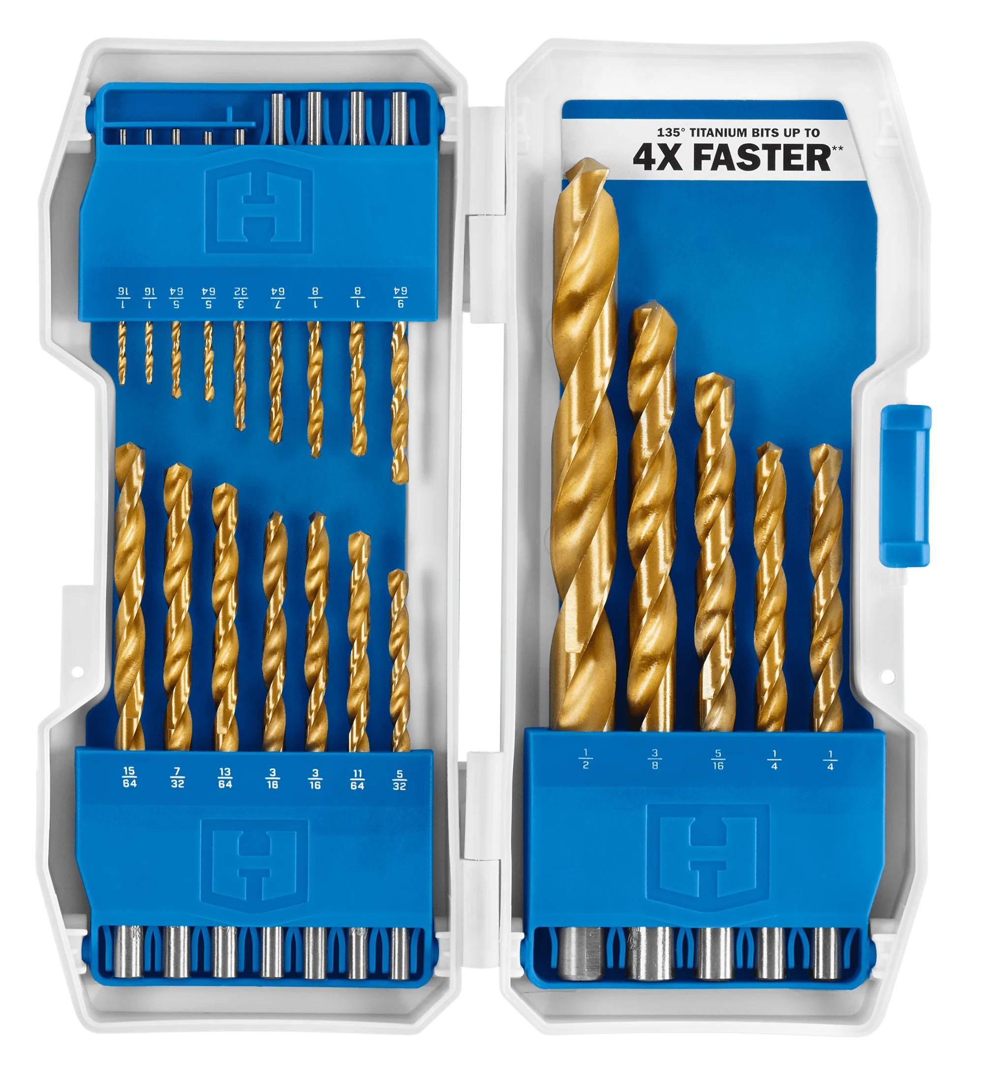 21-Piece Titanium Drill Bit Set with Protective Storage Case Reduce friction and extend drill life Drill Bit