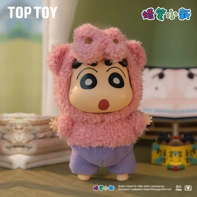 Miniso crayon shinchan vestir-se festa série caixa cega kit garagem de vinil kawaii decoração desktop caixa surpresa presente aniversário do miúdo