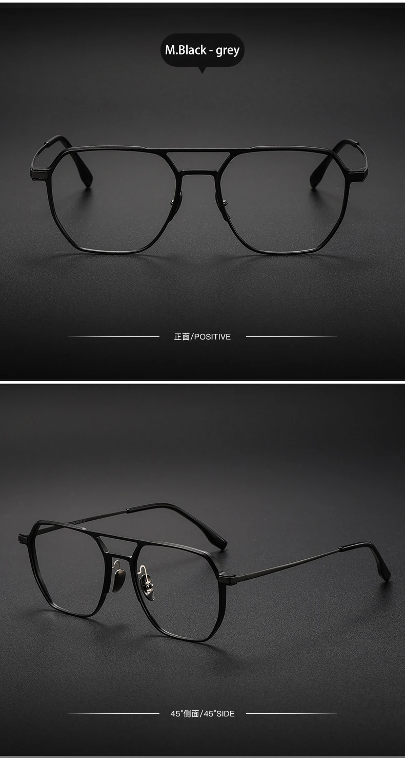VICKY Large Frame Aluminum Frame Titanium Business Anti-Blue Light Reading Glasses Men Ladies Customizable Prescription ZY-20239