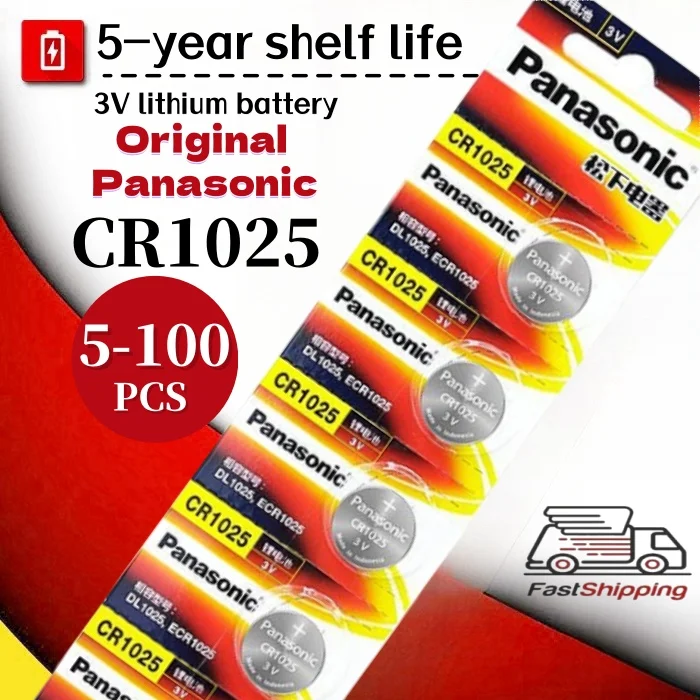 Panasonic CR1025 3V Lithium Button Battery KL1025 BR1025 LM1025 DL1025 CR 1025 5033LC Coin Cell Watch Batteries for Toys Remote