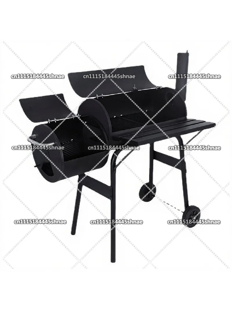 Large  Outdoor BBQ Grill with Chimney Garden Charcoal BBQ Grill Smoke Furnace