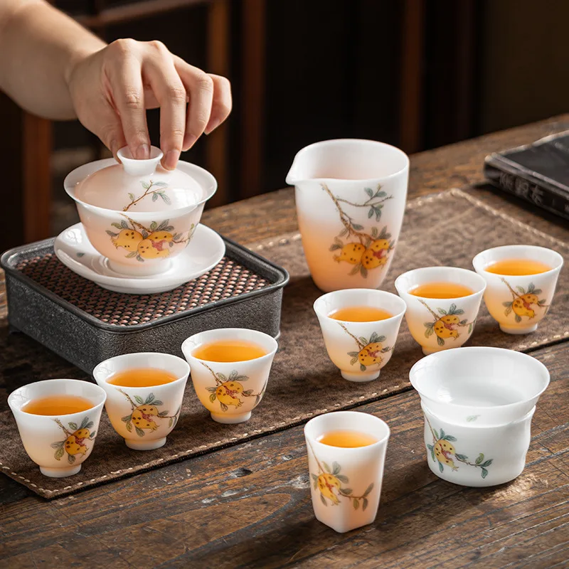 Color cover bowl tea set, ceramic kung fu tea cup