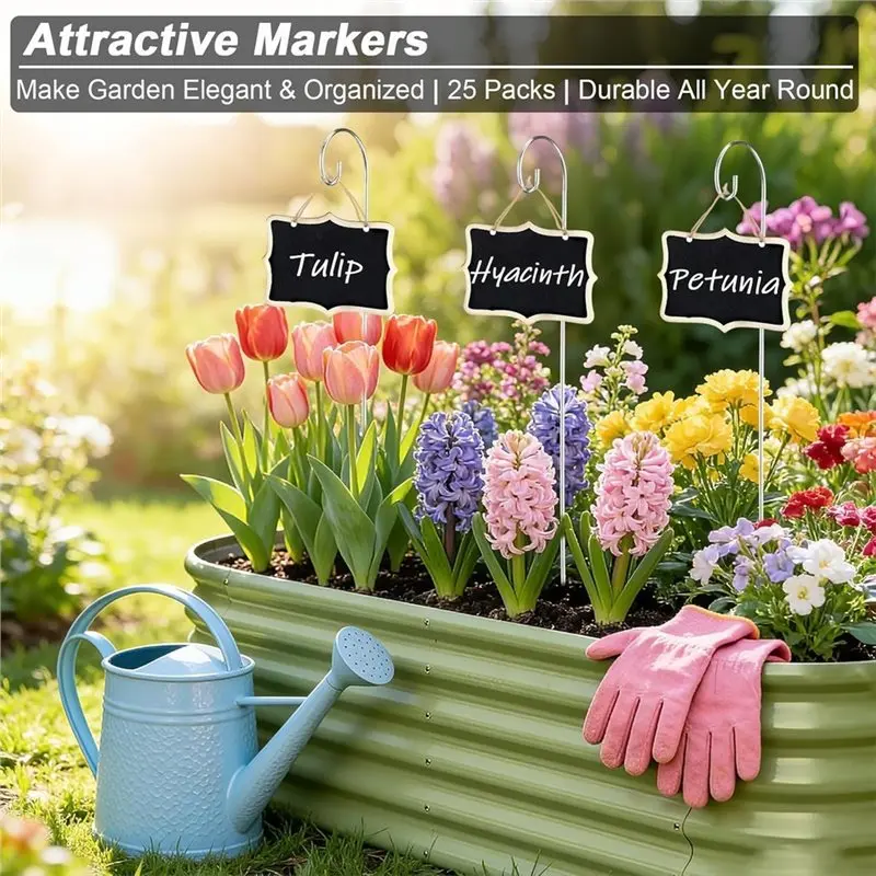 Hot Selling-Reusable Plant Tags 25 Packs Label With Marker Pen, Garden Markers, Wooden Plant Makers For Outdoor,Reusable Plant T