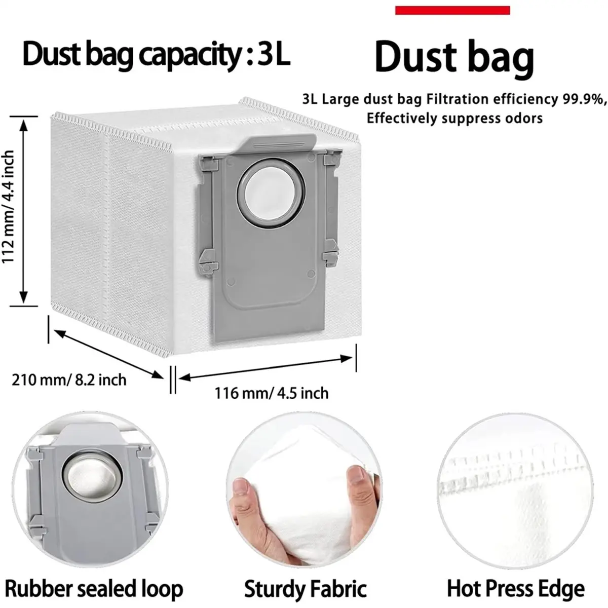 Accessories Kit for Saros 20 /S10 MaxV Ultra Robot Vacuum Parts,Main Brushes,Filters,Mop Pads,Dust Bags