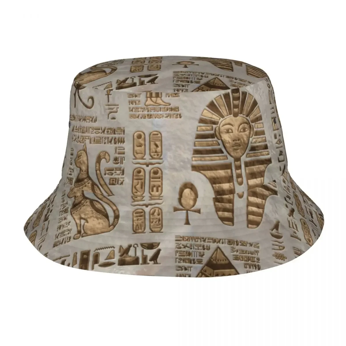 Egyptian Hieroglyphs And Deities Bucket Hat for Women Men Summer Egypt Pharaoh Floppy Hat Style for Camping Fisherman Caps