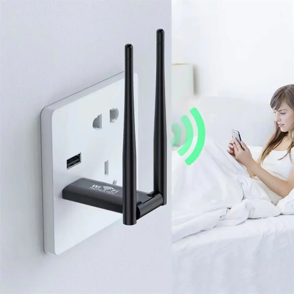 

300Mbps USB WiFi Repeater Extender Wireless Router 2.4G WiFi Signal Amplifier Booster Long Range Wi-Fi Repeater Access Point