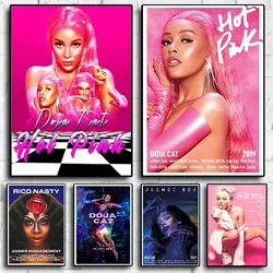 Newly Pop Rapper Doja Cat Single Poster Hot Pink Planet Her Paint The Town Red Magazine Cover Canvas Print Wall Art Room Decor