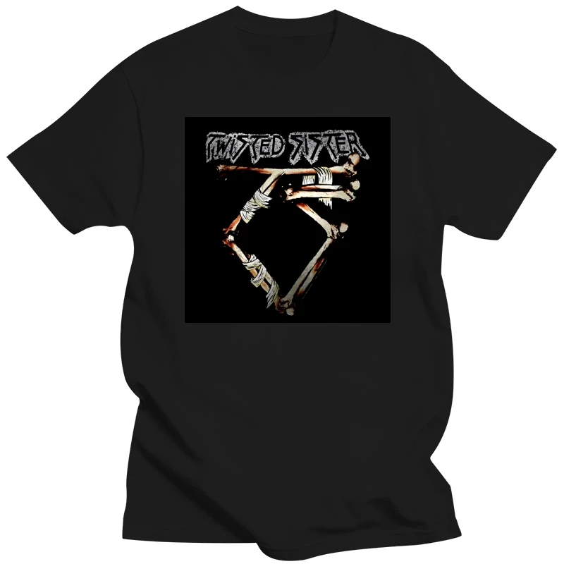 Twisted Sister Heather T-Shirt Bandaged Bones Logo Black Tee