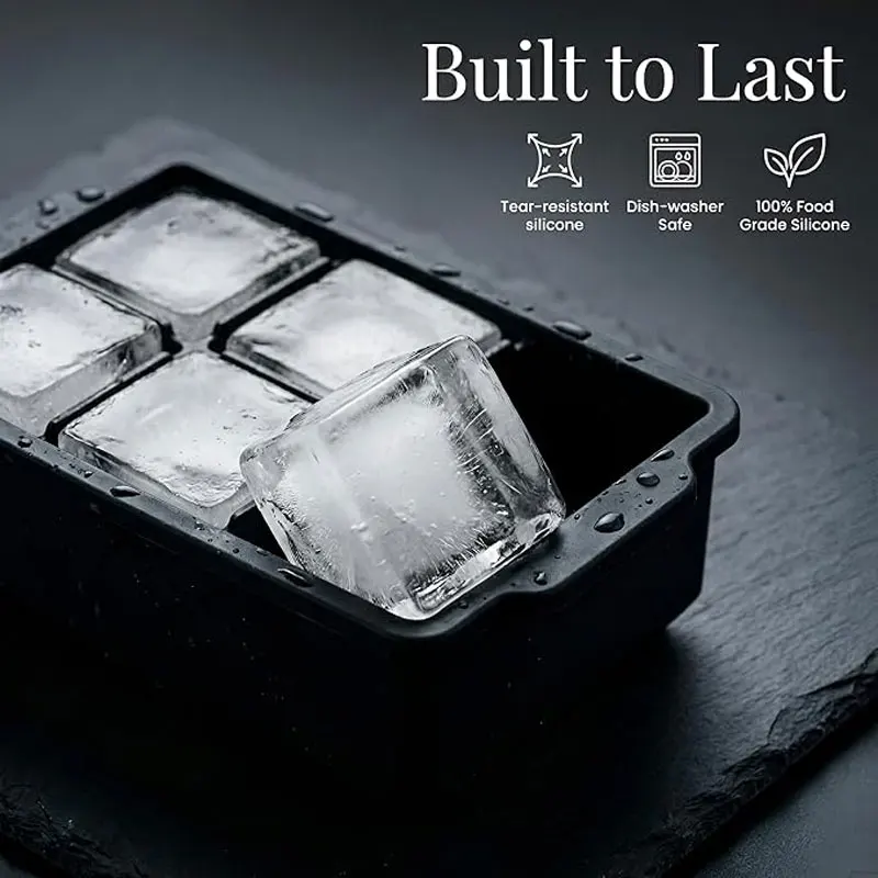 4/6/8/ Square Grid Large Ice Tray Mold Box Large Food Grade Silicone Ice Cube Tray Mold Bar Wine Ice Cube Manufacturer Model