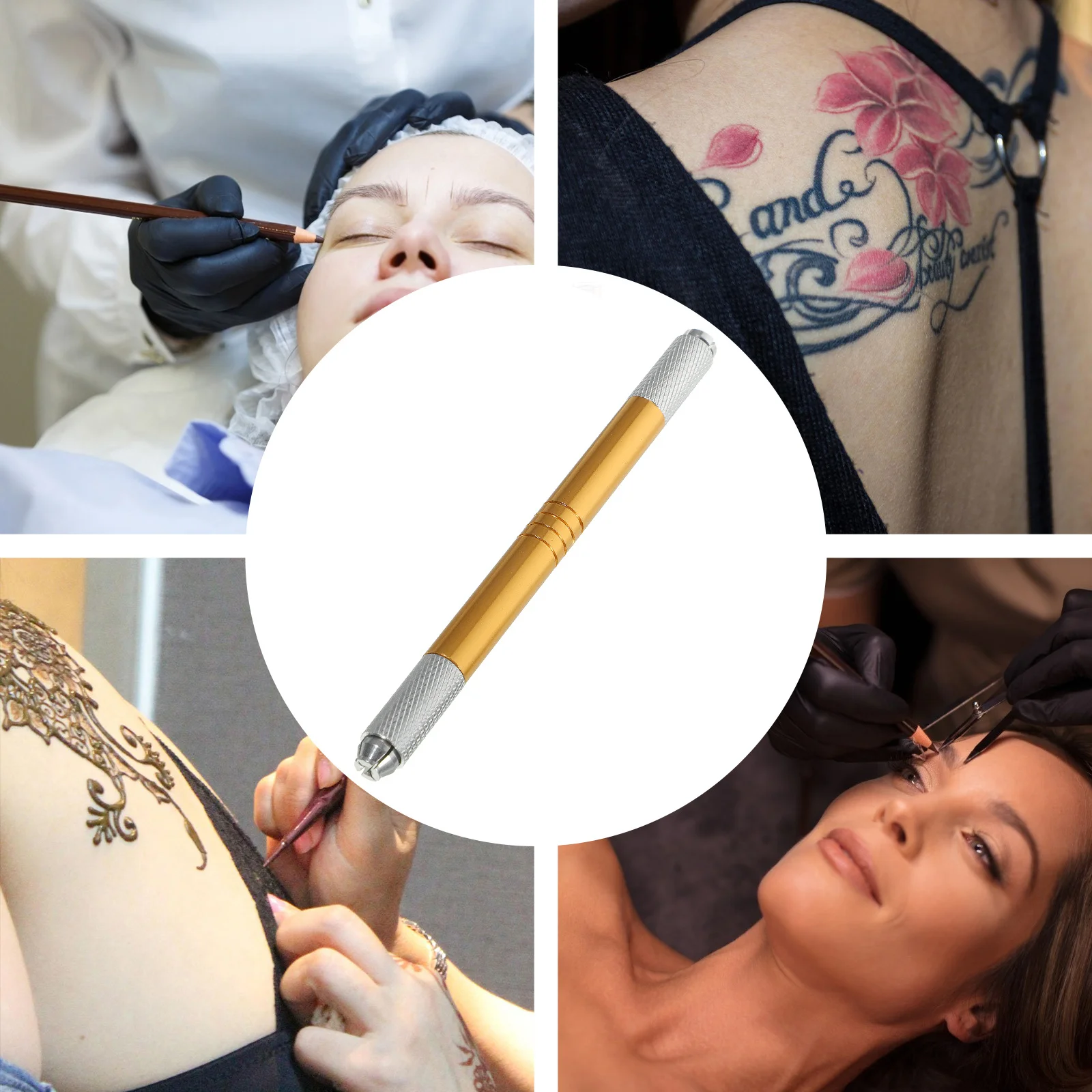 قلم Microblading ذو نهاية مزدوجة، أداة وشم احترافية، عمر خدمة طويل، ليس من السهل تشويه تصميم أحجار الراين الجميلة #2