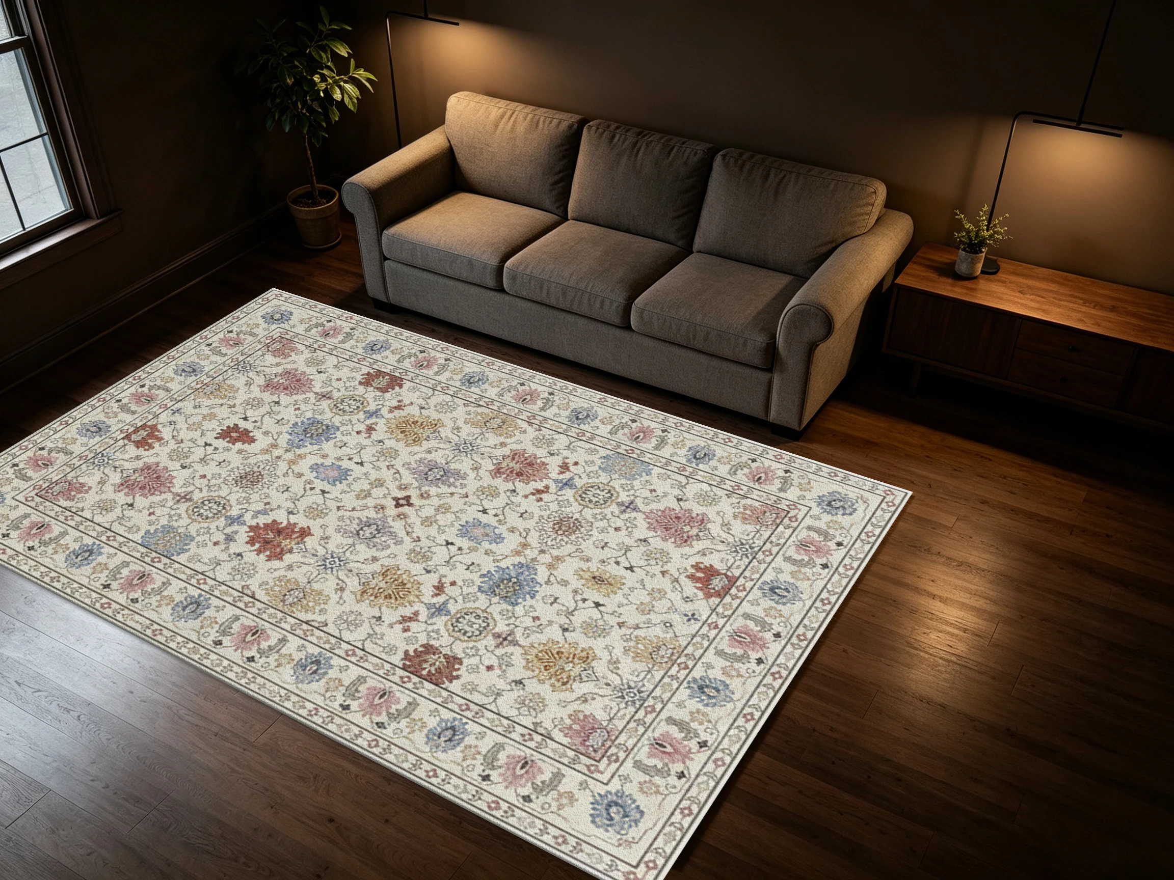Carpet Flooring Multi Color Traditional Oriental Floral Area Rug Classic Pattern Carpet Flooring for Living Space