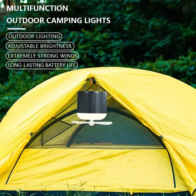 Outdoor Fan Light Compact Tent Light With Cooling Fan For Outside Summer Outdoor Cooling Supplies For Survival Garden BBQ