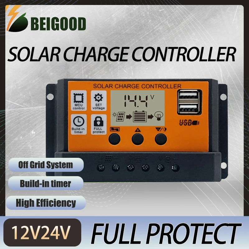 PWM 12V 24V Battery Regulator 10A 20A 30A for Wind Turbine Solar PWM 1000w Solar Tracker Solar Charge Controller