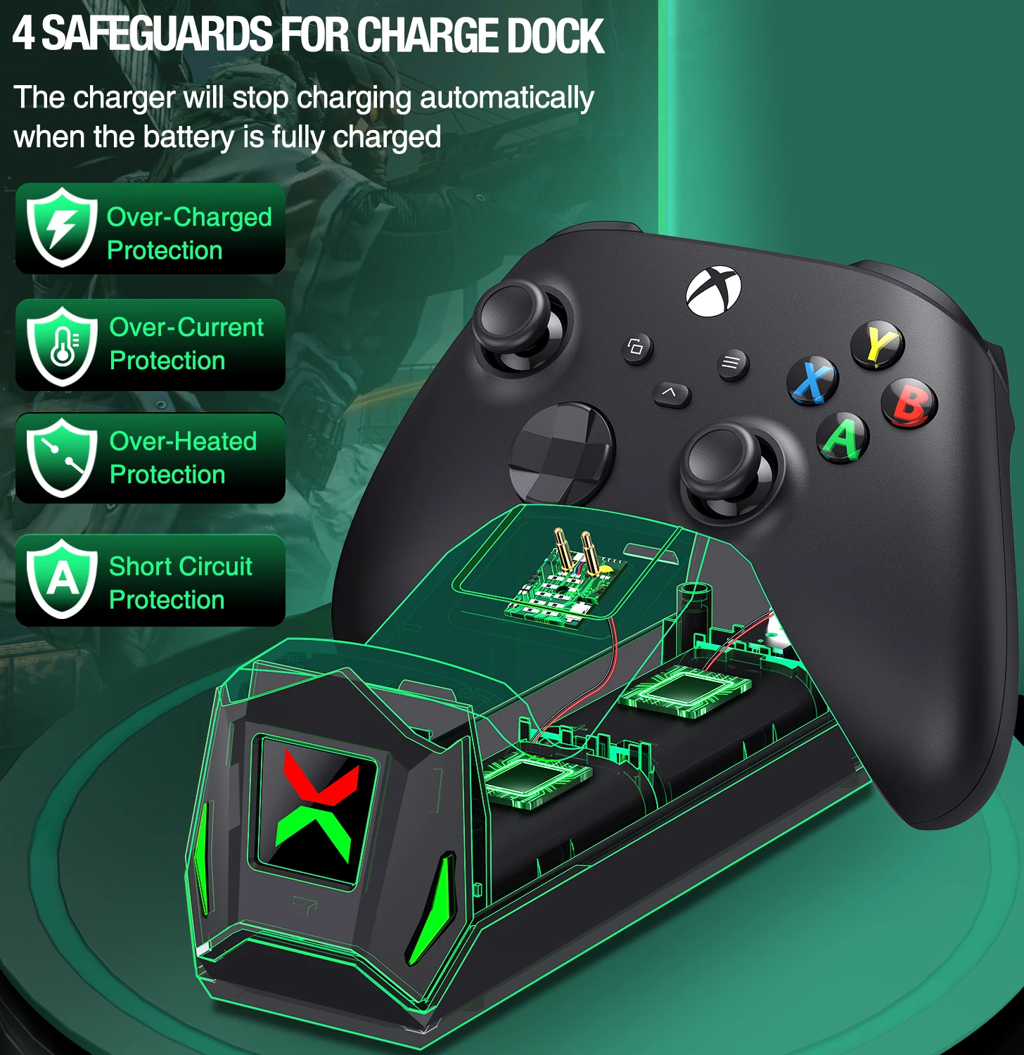 Pengisi daya pengontrol Xbox Seires X/Xbox Seires S, dengan 2 buah stasiun Dok pengisian daya Cepat baterai untuk Xbox One/Xbox One X/S/ELite