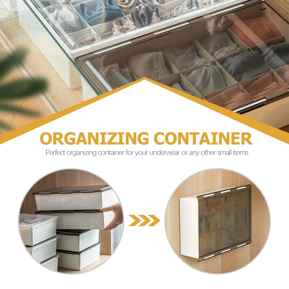 

Drawer Organizer For Underwear Socks Storage Transparent Cloth Material Closet Bedroom Box Visible Grid Sturdy Underwear