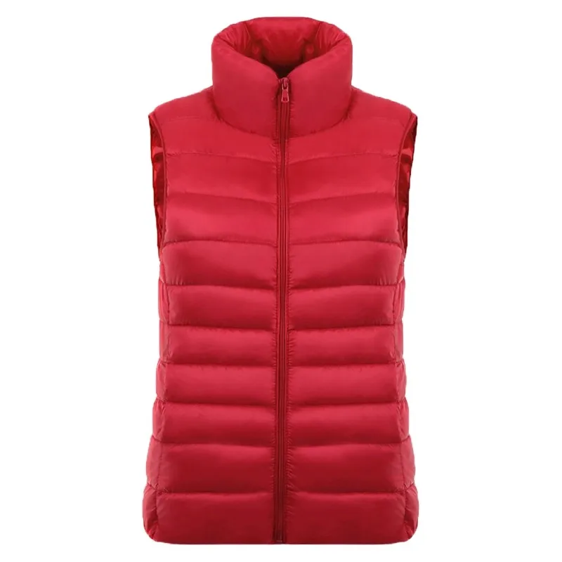 Female White Duck Down Ultra Lightweight Packable Warm Down Liner Vest 2025 New Women Sleeveless Puffer Jacket