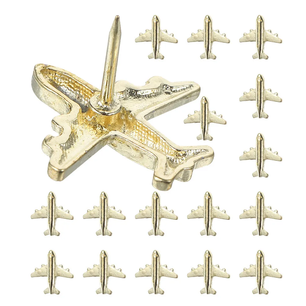 60個入り-飛行機型プッシュピン-金属製トラベルマップマーカー-装飾用画鋲-掲示板-コルクボード-写真壁-教室-オフィス用