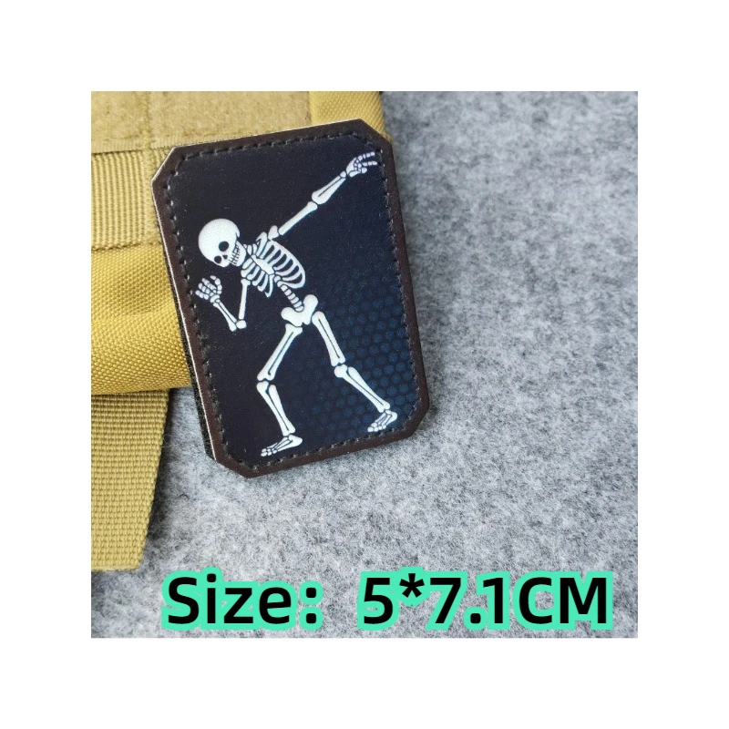 Harvesting Life Death Reaper Skull Printed Patch Double Spear Bull Head Military Tactics Morale Badge Backpack Clothing Patches