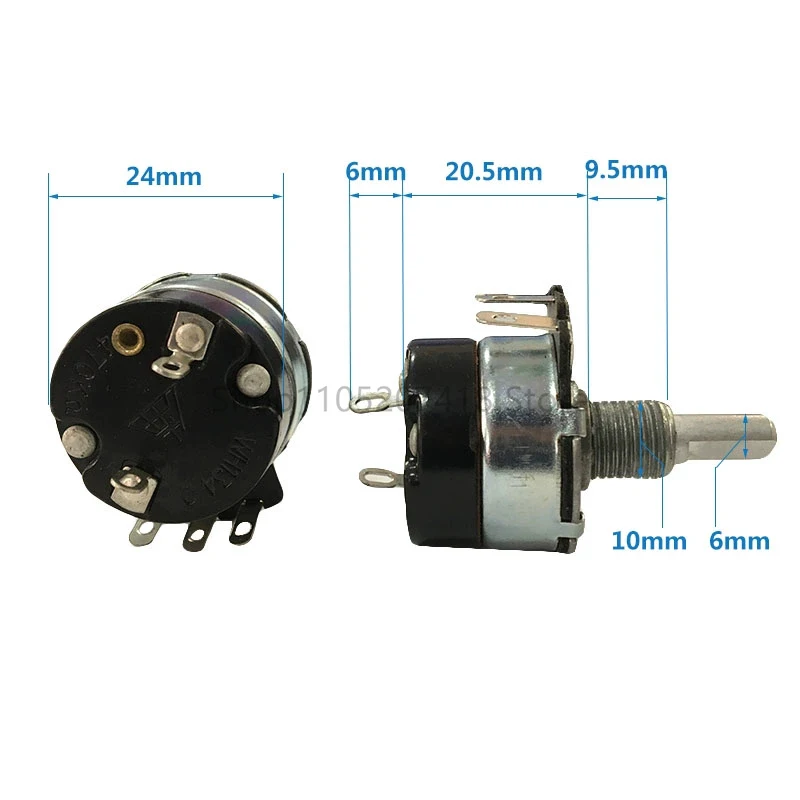 5Pcs WH134-2 Carbon Film Potentiometer With Switch 4K7 10K 22K47K 100K 470K 1M 2W image 2