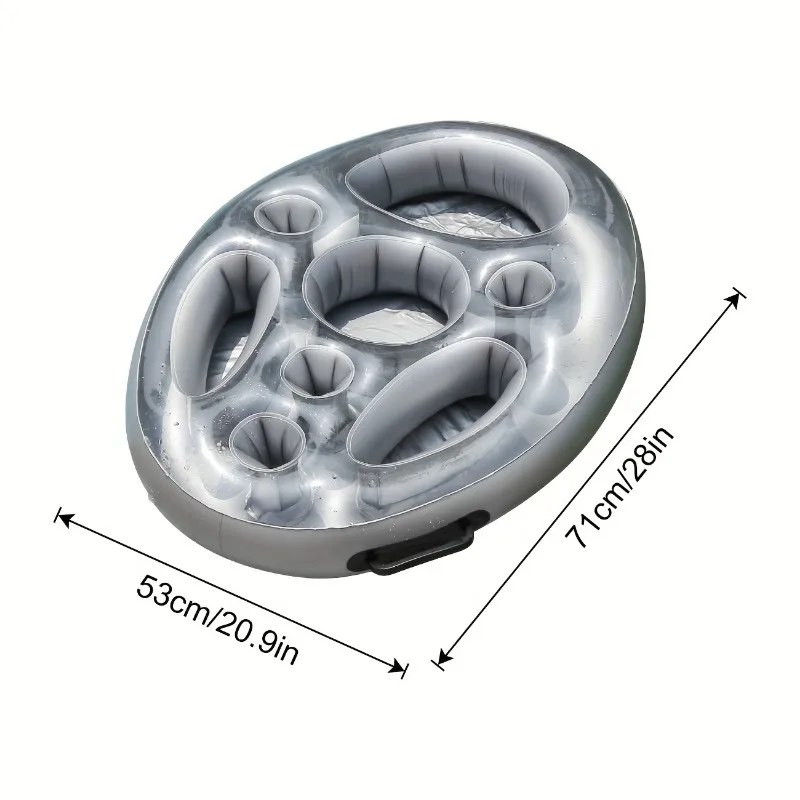 حلقة سباحة قابلة للنفخ على شكل قضيب ثلج، صينية مشروبات عائمة مع حامل أكواب متعددة، مثالية لحفلات حمام السباحة والتجمعات الصيفية