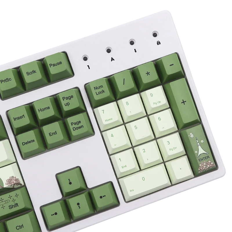 127-key Matcha Keycaps PBT Sublimation OEM Hight for Mechanical Keyboard Keycap