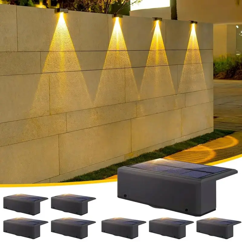 1/2/4/6PCS Solar Outdoor Wall Washer Easy To Install Energy-saving Lighting Waterproof Suitable for Balcony Guardrail