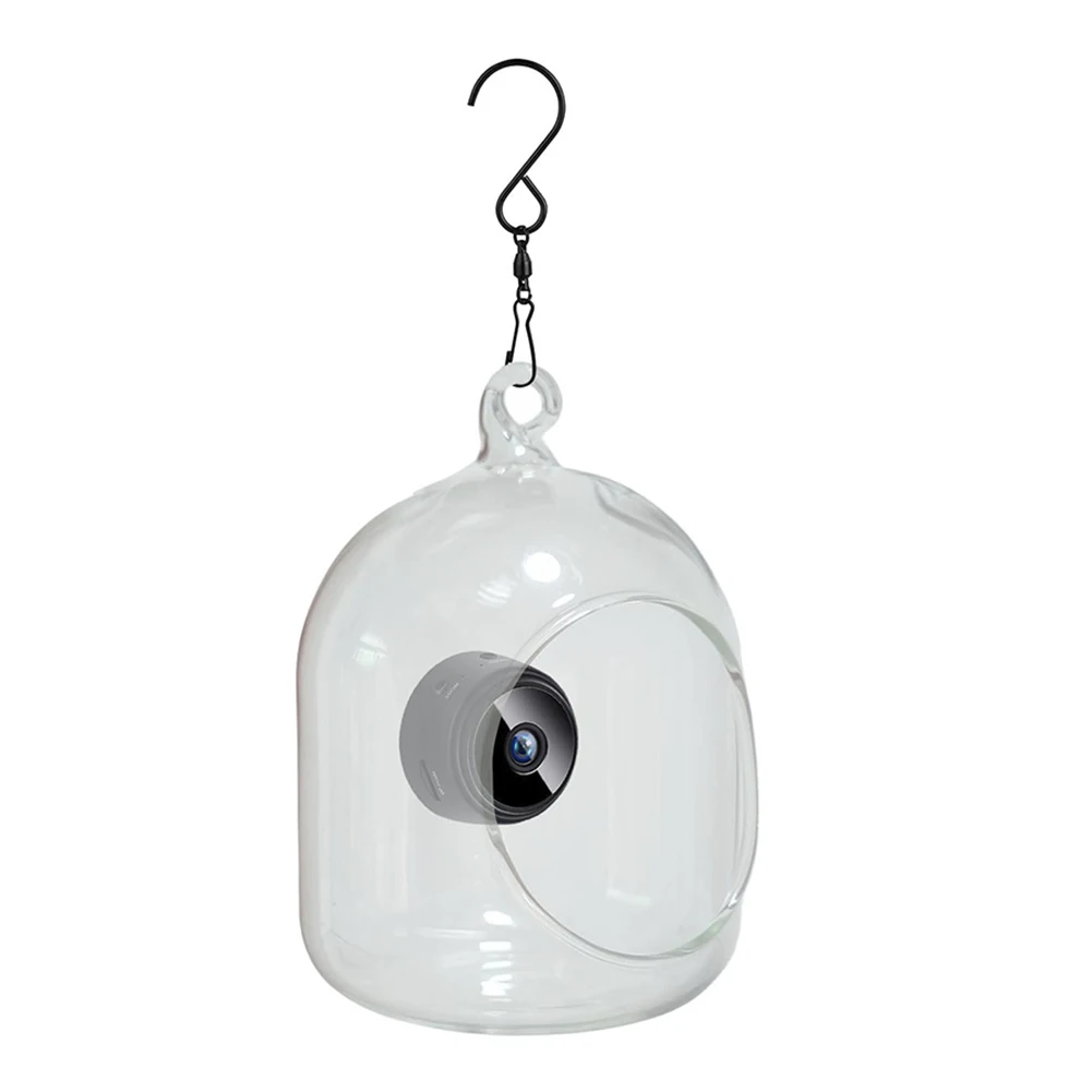 Transparent Bird Feeder WiFi Connection 170 Degree Wide Angle Outdoor Garden For Beautiful Close-Up Shots