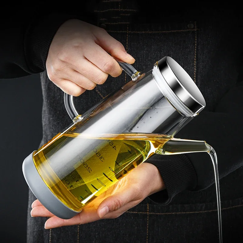 LFGB Certification Ultra Hard High-borosilicate Glass Oil Kettle Well Sealed Kitchen Oiler Cold and Heat Resistant Oil Bottle