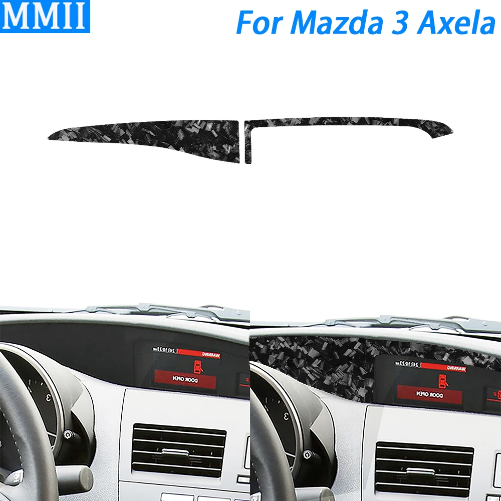 For Mazda 3 Axela 2010-2013 Carbon Fiber Dashboard Central Display Panel Cover Tirm Car Interior Decoration Accessories Sticker