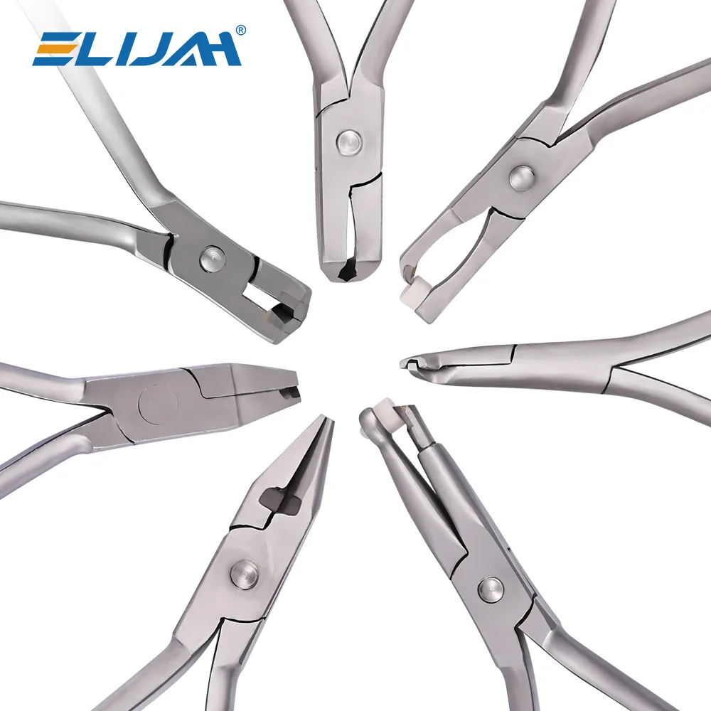 

ELIJAH стоматологические ортодонтические плоскогубцы из нержавеющей стали, плоскогубцы для проволоки, плоскогубцы для удаления скоб, стоматологический инструмент